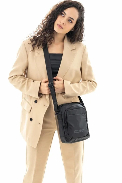 United Colors of Benetton Unisex Çapraz Çanta Siyah BNT_541 - 3