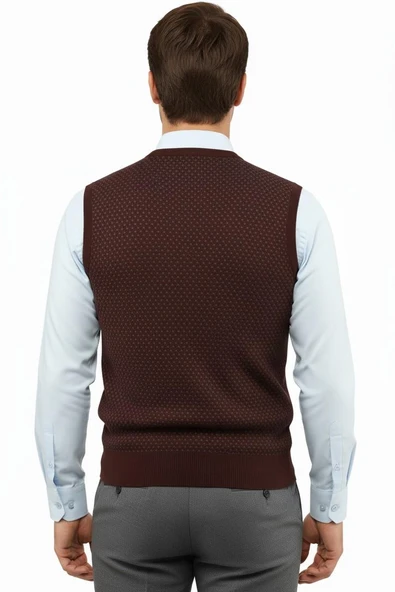 Erkek V Yaka Süveter Çelik Örgü Regular Kalıp 5201H BGL-ST04842 - Resim 12