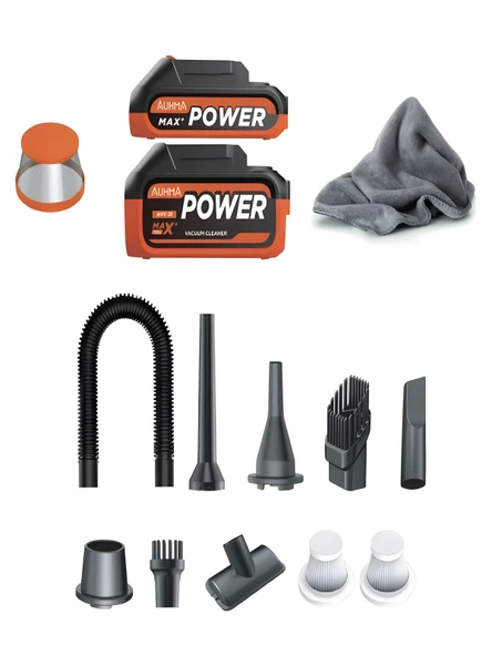 20000Pa Güçlü Emişli Çift Bataryalı Dijital Göstergeli Kablosuz Vakumlu Üflemeli Araç Süpürgesi - Resim 6