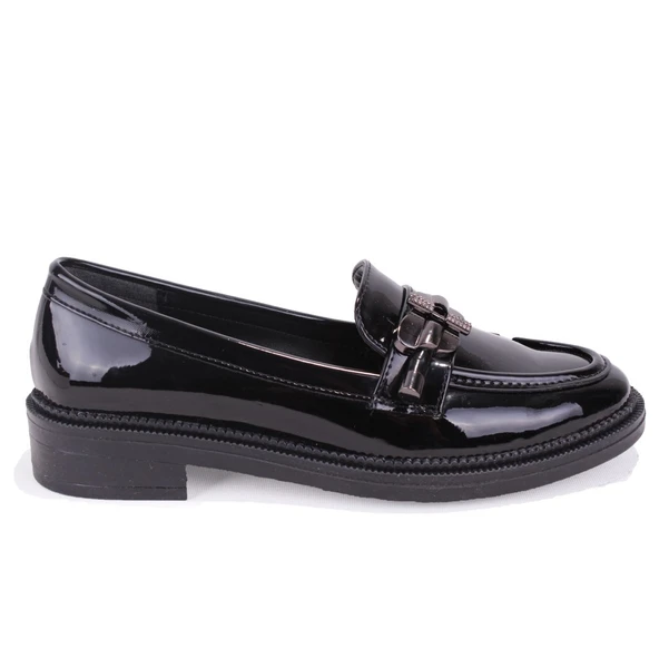 Dagoster DZA07-863705 Siyah Rugan Günlük Loafer  Kadın Ayakkabı - Resim 2