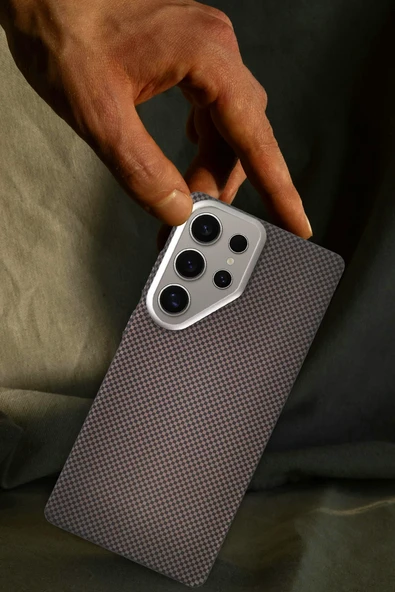 Samsung Galaxy S24 Besa Magsafe Kapak - Krem - Resim 2