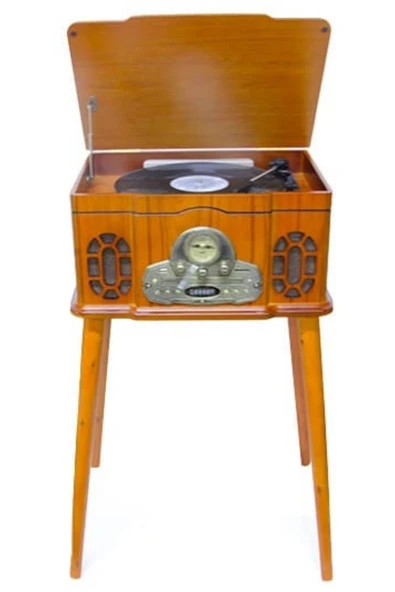 Pikap Ahşap Standlı Plakçalar Radyo Bluetooth Usb CW005 - Resim 6