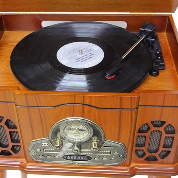 Pikap Ahşap Standlı Plakçalar Radyo Bluetooth Usb CW005 - Resim 3