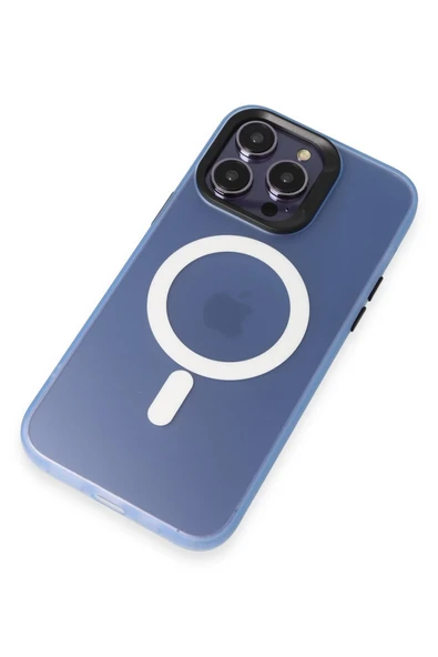 iPhone 15 Pro Max Kılıf Mateks Magsafe Kapak - Sierra Blue - Resim 12