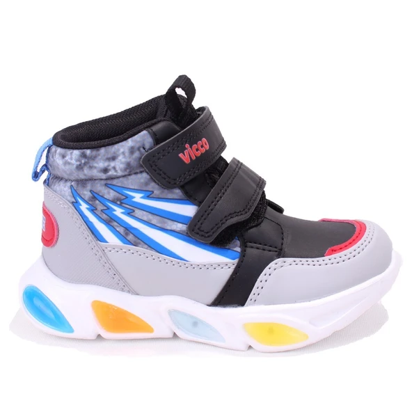 Vicco David 946P25K420 Siyah Ortopedik Günlük Işıklı Erkek Çocuk Spor Bot - Resim 2
