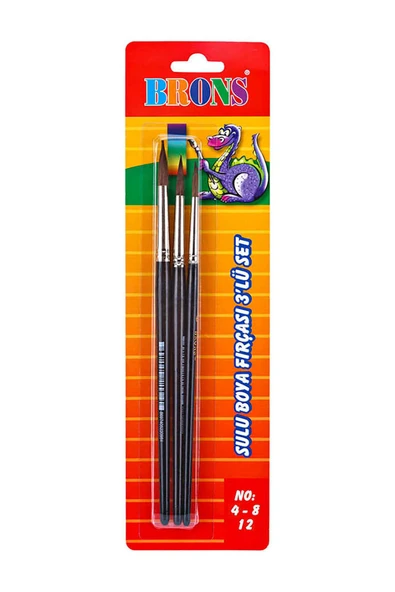 Brons Üçlü Sulu Boya Fırçası Seti Br-674 ürün görseli