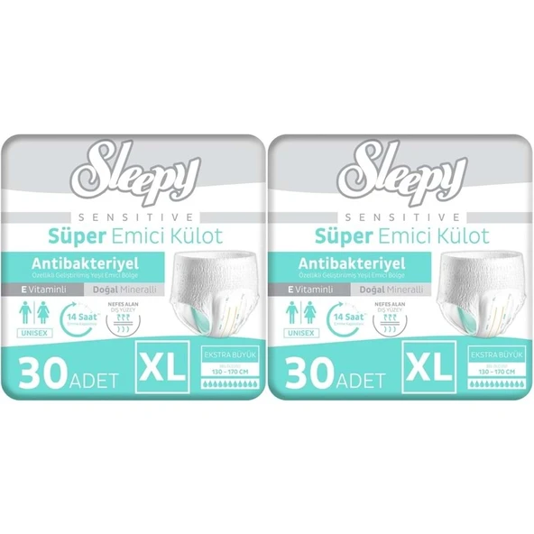 Sleepy Hasta Bezi Yetişkin Emici Külot XL - Ekstra Büyük - Extra Large 60 Adet (2PK*30) ürün görseli