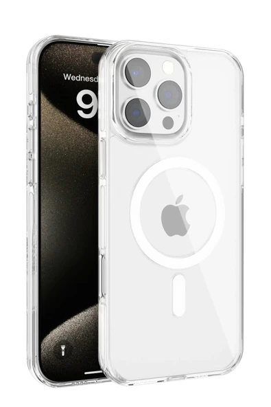 iPhone 16 Pro Max Gleam PC Sert Magsafe Kılıf - Şeffaf ürün görseli 1