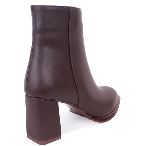 Dagoster DZA07-811501 Kahve Klasik Topuklu Kadın Bot - Resim 4