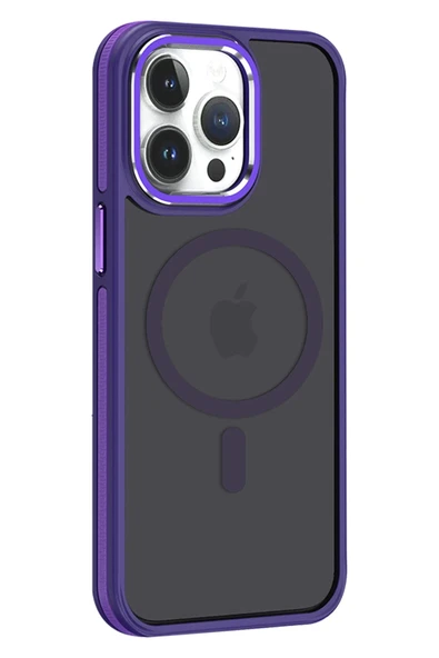 iPhone 15 Pro Max Winner Magsafe Kapak - Derin Mor - Resim 2