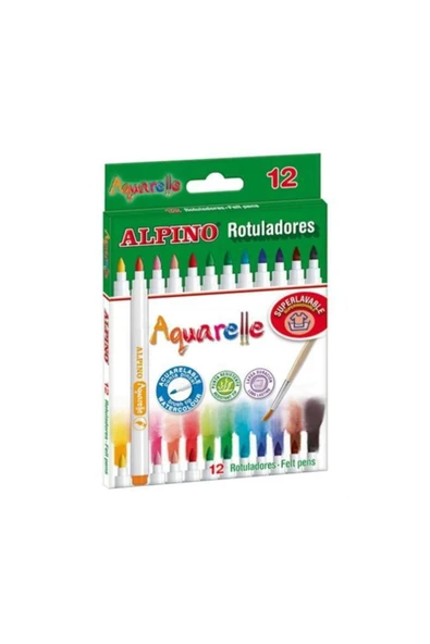 Alpino Aquarelle 12 Renk Fırça Uçlu Keçeli Kalem Ar-160 ürün görseli