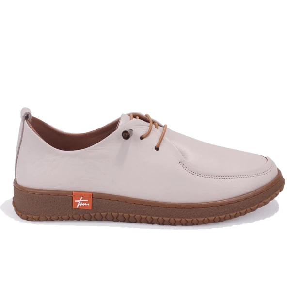 Dagoster DZA07-12981124 Ekru Ortopedik Günlük Deri Kadın Ayakkabı - Resim 2