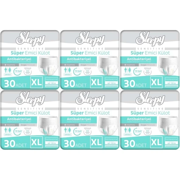 Sleepy Hasta Bezi Yetişkin Emici Külot XL - Ekstra Büyük - Extra Large 180 Adet (6PK*30) ürün görseli