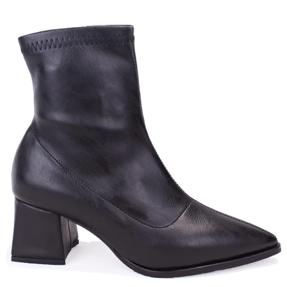 Dagoster DZA07-1277201 Siyah Klasik Topuklu Kadın Bot - Resim 2