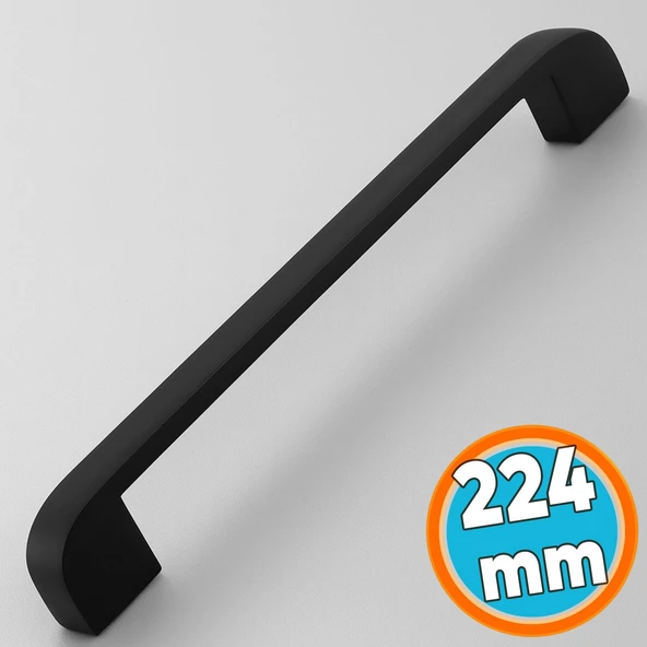 Mutfak Mobilya Çekmece Mutfak Dolap Dolabı Kulpları Kapak Kulbu 22.4 cm Kulp 224 mm Siyah Metal ürün görseli