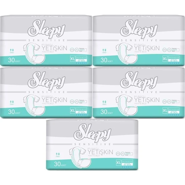 Sleepy Yetişkin Hasta Bezi Bel Bantlı XL - Extra Large - Ekstra Large 150 Adet (5PK*30) ürün görseli 1