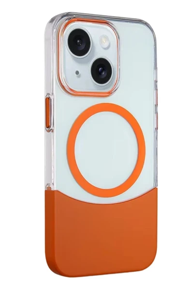 iPhone 15 PC Suit Magsafe Kapak - Turuncu ürün görseli 1
