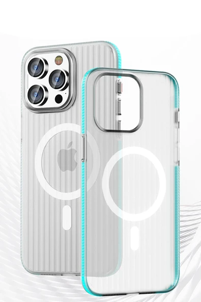 iPhone 14 Pro Max Line Magsafe Kapak - Beyaz - Resim 4