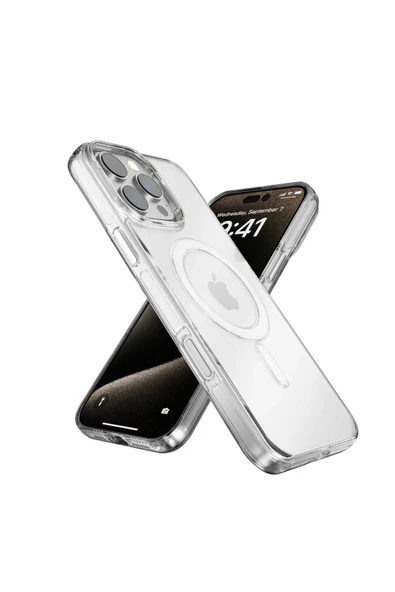 iPhone 16 Pro Gleam PC Sert Magsafe Kılıf - Şeffaf - Resim 2