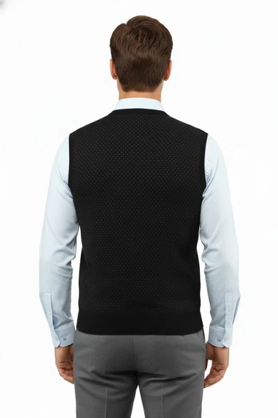 Erkek V Yaka Süveter Çelik Örgü Regular Kalıp 5201H BGL-ST04842 - Resim 10