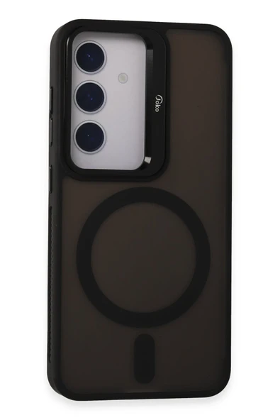 Samsung Galaxy S24 Flet Lens Magsafe Kapak - Siyah - Resim 7