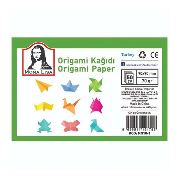 Monalisa MN10-1 Origami Kağıdı 9x9cm 50 yp ürün görseli