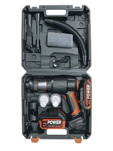 20000Pa Güçlü Emişli Çift Bataryalı Dijital Göstergeli Kablosuz Vakumlu Üflemeli Araç Süpürgesi - Resim 7