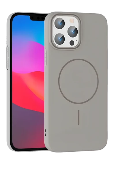 iPhone 14 Pro Max Broş Magsafe Kapak - Titan Gri ürün görseli 1