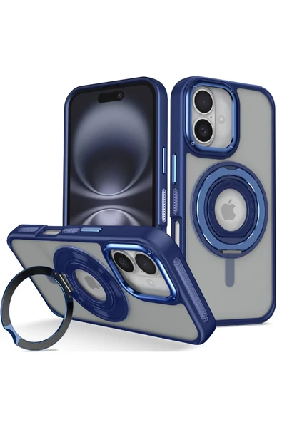 iPhone 16 Banza Magsafe Standlı Kapak - Lacivert ürün görseli 1