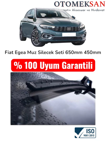 Fiat Egea Uyumlu Muz Tip Silecek Takımı (650 mm + 450 mm) – Sessiz, İz Bırakmayan, Orijinal Ölçü ürün görseli