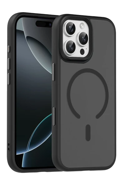 Apple iPhone 16 Pro Max Megane Magsafe Kapak - Siyah - Resim 5