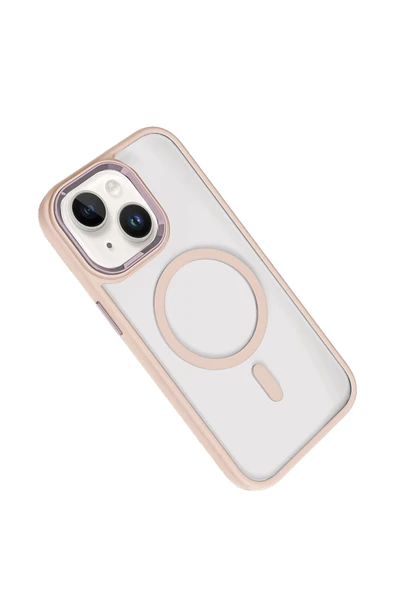 Apple iPhone 14 Terea Magsafe Kapak - Pembe - Resim 4