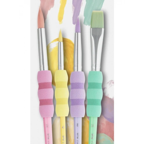Faber-Castell Soft Touch Fırça Seti Pastel Renkler 4'lü - Resim 2