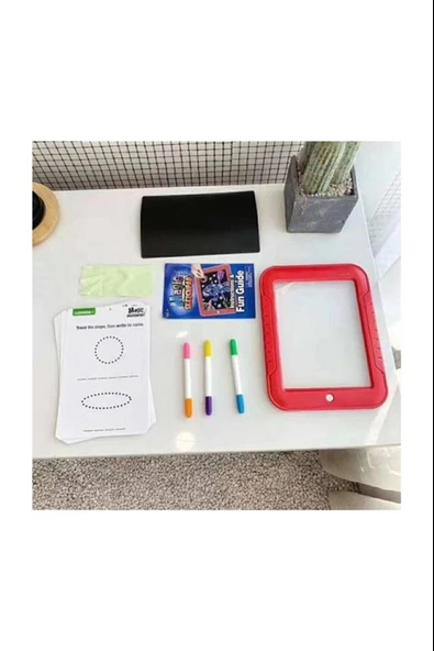 Magic Pad Çocuk Eğitici Sihirli Işıklı Kalemli Öğretici Pili Pad - Resim 4