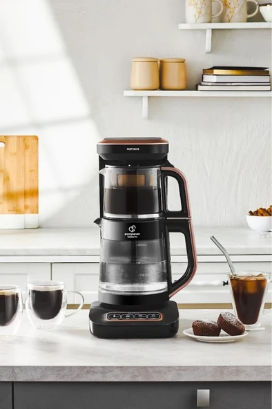 Çaysever Robotea Pro Connect 4 in 1 Konuşan Cam Çay Makinesi Rosegold