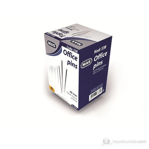 Mas 338 Toplu İğne 500 Gr.(Nikelli)28 Mm. ürün görseli