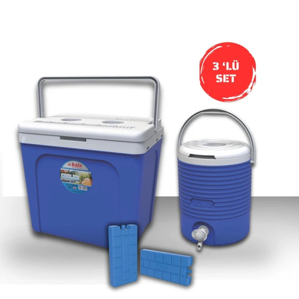 Buzluk Termos  Set-25 Lt Buzluk Termos Eps (1066 Coolerbox) +6.5 Lt Erciyes Piknik Termos (1403 Cooler Jug)+2 Adet K-250 Buz Aküsü ürün görseli
