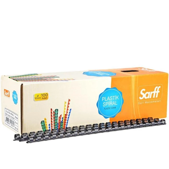 Sarff 10mm.SİYAH DELUX Plastik Spiral 100  Adet