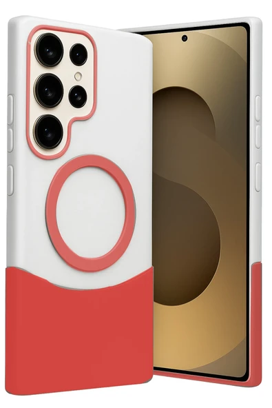 Samsung Galaxy S25 Ultra Velar Magsafe Kapak - Kırmızı - Resim 2