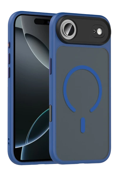 Apple iPhone 17 Air Megane Magsafe Kapak - Lacivert - Resim 5