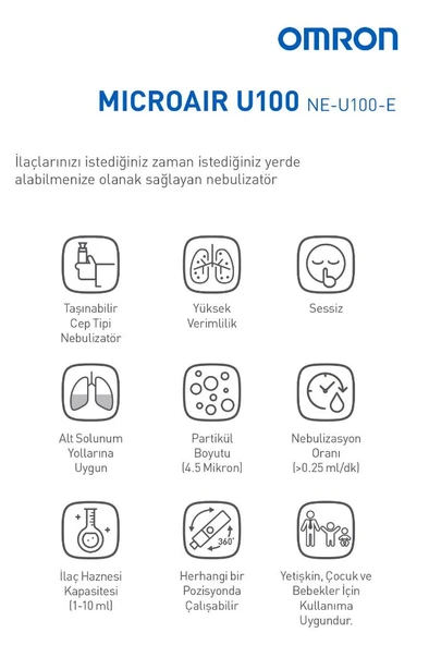 OMRON Microaır U100 Elde Taşınabilir Nebülizatör - 4
