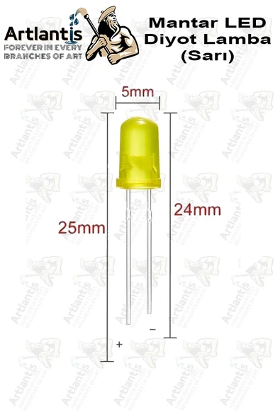 Sarı Mantar Led Diyot Lamba 50 li 1 Paket Sarı 4.8 mm Mini Mantar Led Lamba Deney Bilim Proje Arduino Işığı - Resim 2