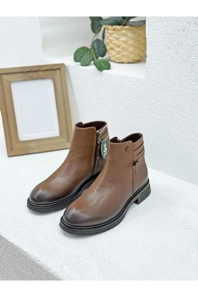 VENÜS 2551022K KISA TOPUK DERİ HAFİF KADIN BOT - Resim 6