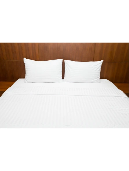 Çift Kişilik Çizgili Pamuk Saten Nevresim | 220x230 | King Size | Mix & Match | Otel Serisi - Resim 9