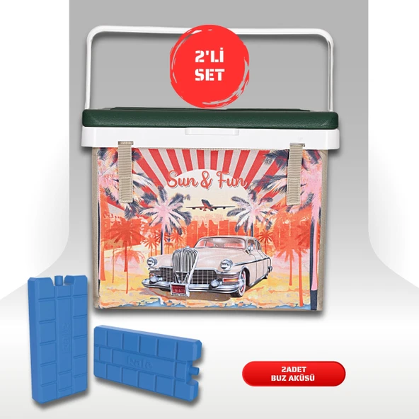Buzluk Termos  Set-20 Lt Kumaş Buzluk Termos (1029 Cooler Box)+2 Adet K-250 Buz Aküsü ürün görseli