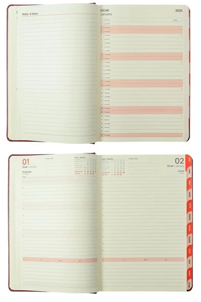 Victoria's Journals Business 2026 Günlük Ajanda 17x24cm Sert Kapak Ivory 80gr. Ayraçlı Lacivert - Resim 8