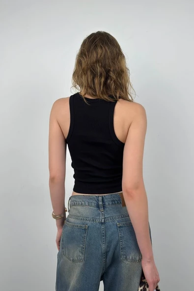 Halter Yaka Kolsuz Bluz - Resim 4