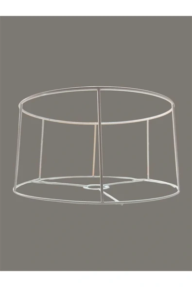 Kısa Konik Lambader Teli , İskeleti Beyaz Statik Boyalı - E27 (35 Cm) - Resim 3