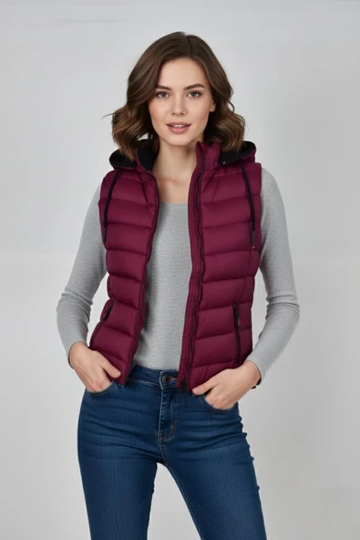 Kadın Kapüşonlu Spor Yelek 5000 BGL-ST04894 - Resim 3