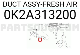 Kia Sephia 99-01 Motor Hava Giriş Kanalı Mobis.0k2a313200 ürün görseli